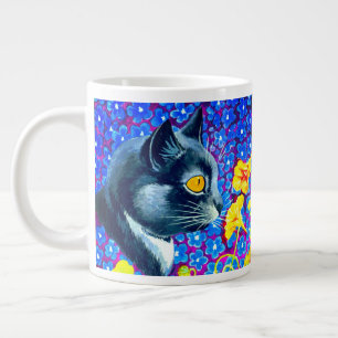 Cat in Flowers Large Coffee Mug