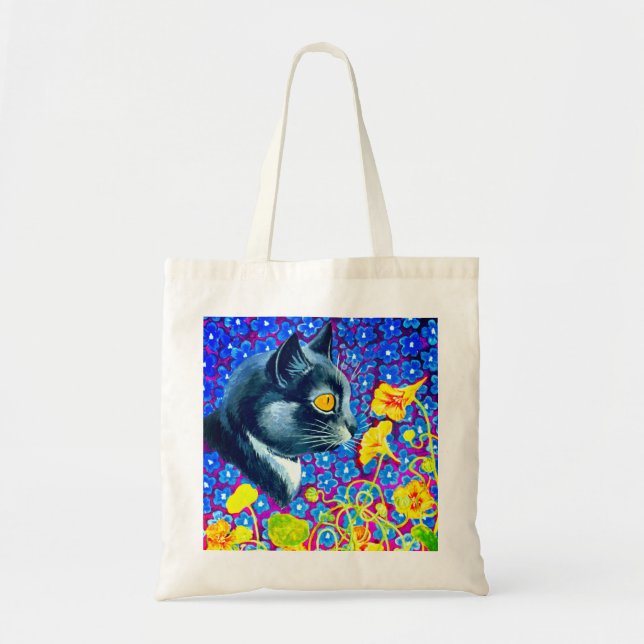 Cat in Flowers Tote Bag (Front)