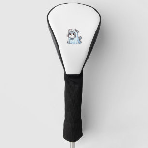 Cat in Ghost Costume for Halloween _1 Golf Head Cover