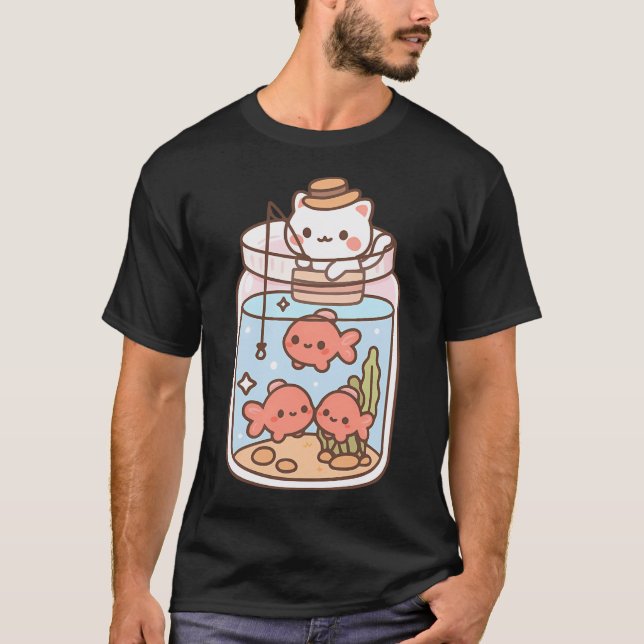 Cat in Glass Jar T-Shirt (Front)