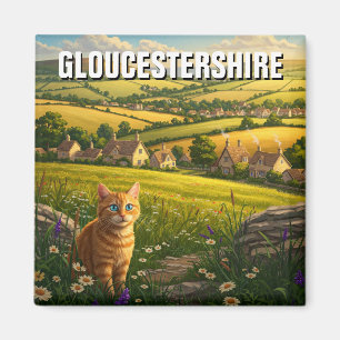 Cat in Gloucestershire England Travel Magnet