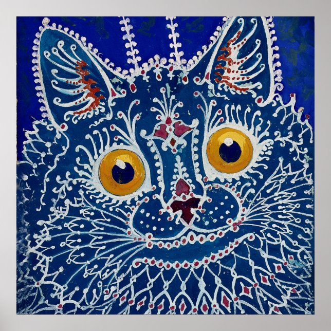 “Cat in Gothic Style” by Louis Wain Poster (Front)