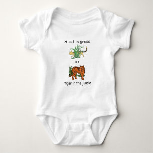 Cat in Grass is a Tiger in the Jungle Baby Bodysuit