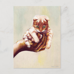 CAT IN HAND POSTCARD