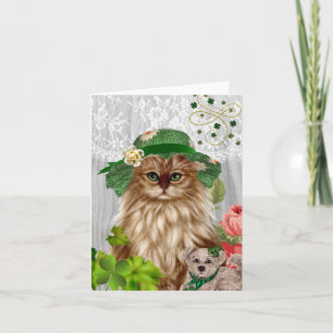 Cat in Hat St. Patrick's Day Notecard