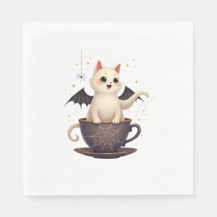 Cat in Haunted Teacup Napkin