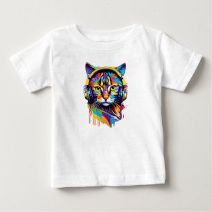 Cat in headphones baby T-Shirt