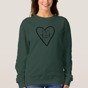 Cat in Heart Doodle  Sweatshirt