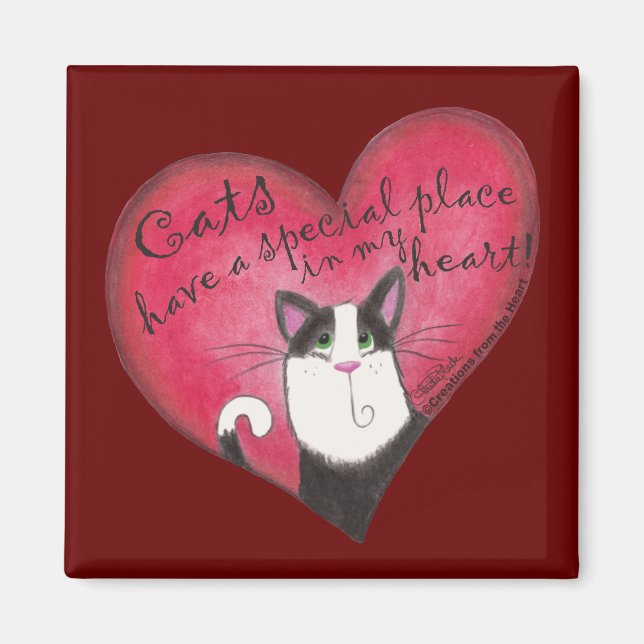 Cat in Heart Magnet (Front)