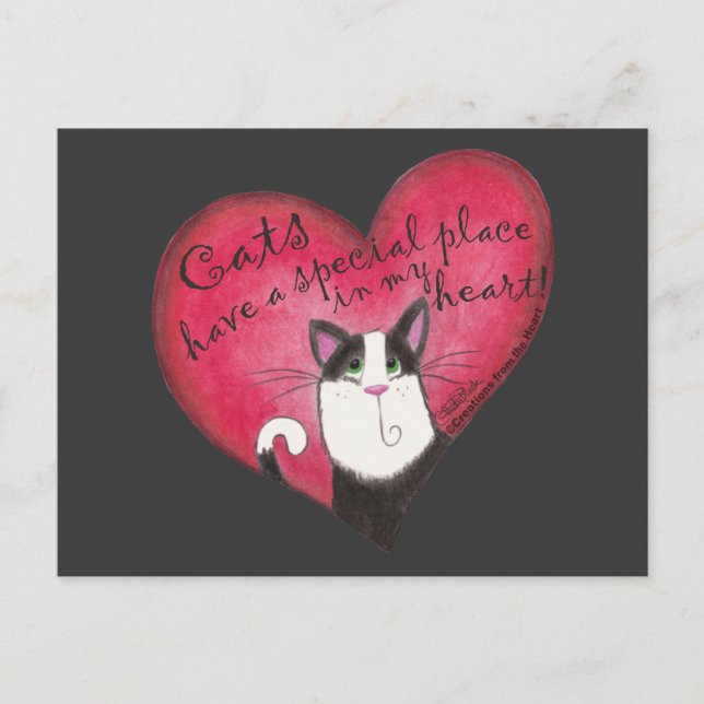 Cat in Heart Postcard (Front)