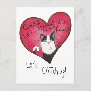 Cat in Heart Postcard