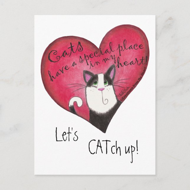 Cat in Heart Postcard (Front)