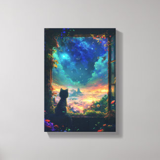 Cat in heaven  canvas print