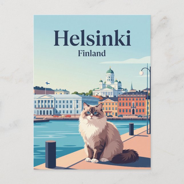 Cat in Helsinki Finland Postcard (Front)