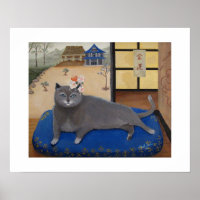 Cat in Japan Painting Art Print