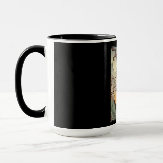 Cat in Japanese Style Mug (Left)