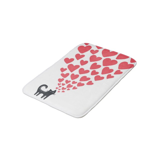 Cat in Love Bath Mat (Angled)
