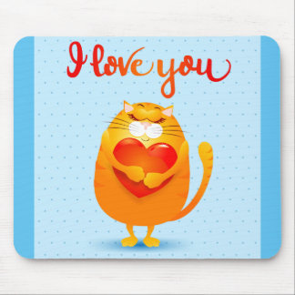 Cat in Love Mouse Pad