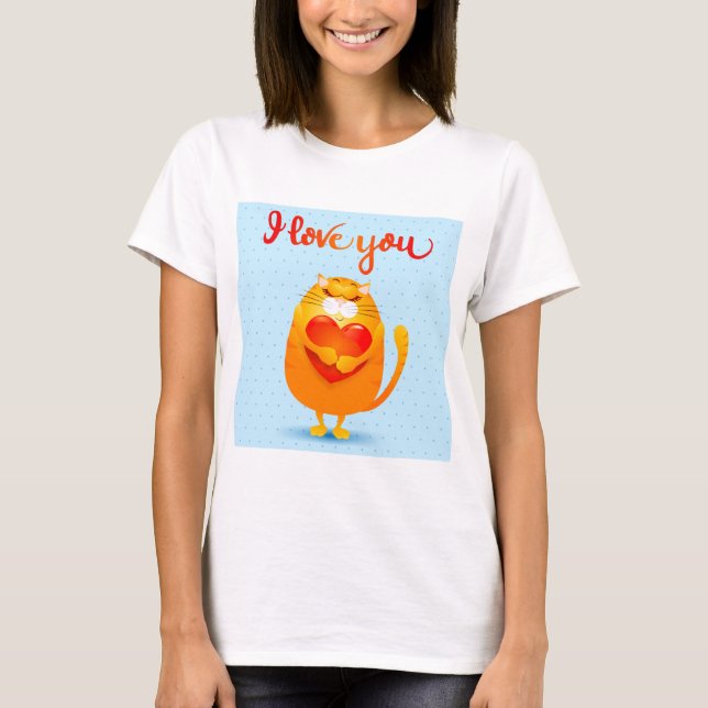 Cat in Love T-Shirt (Front)