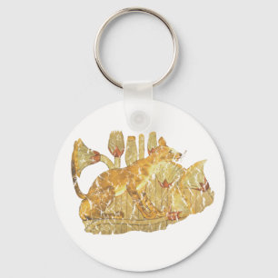 cat in marsh key ring