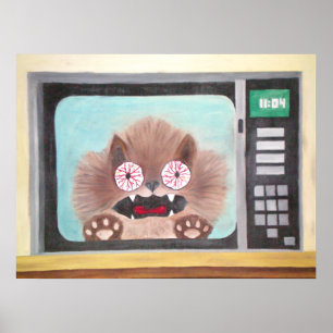 Cat in Microwave Poster