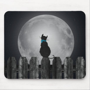 Cat In Moonlight Mouse Pad