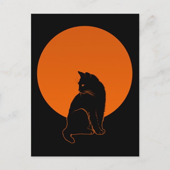 CAT IN MOONLIGHT POSTCARD (Front)