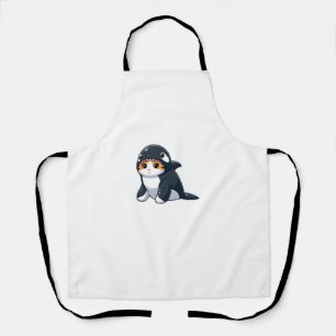 Cat in Orca Costume Apron