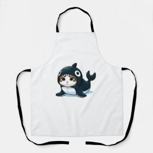 Cat in Orca Costume Apron
