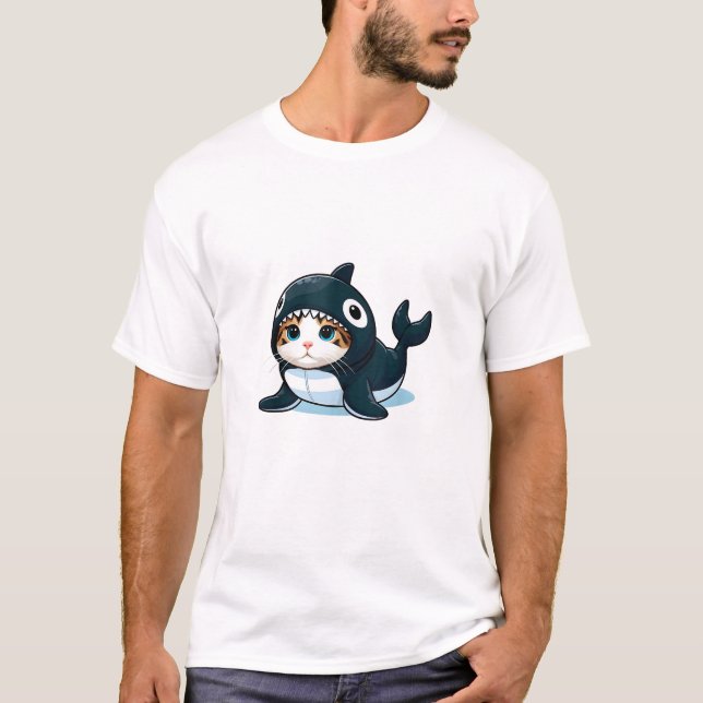 Cat in Orca Costume Tank Top (Front)