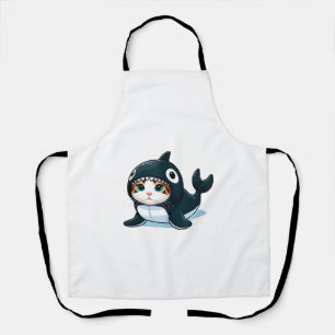 Cat in Orca Costume Tank Top Apron