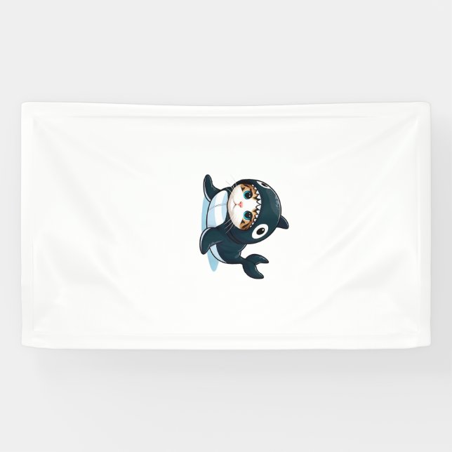 Cat in Orca Costume Tank Top Banner (Horizontal)