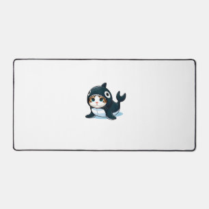 Cat in Orca Costume Tank Top Desk Mat