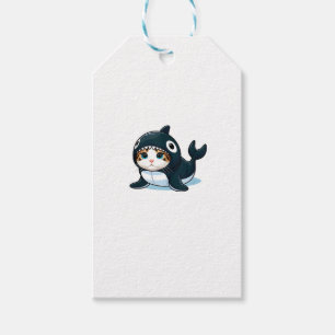 Cat in Orca Costume Tank Top Gift Tags