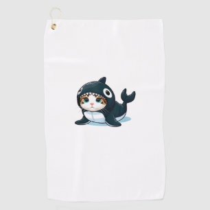 Cat in Orca Costume Tank Top Golf Towel