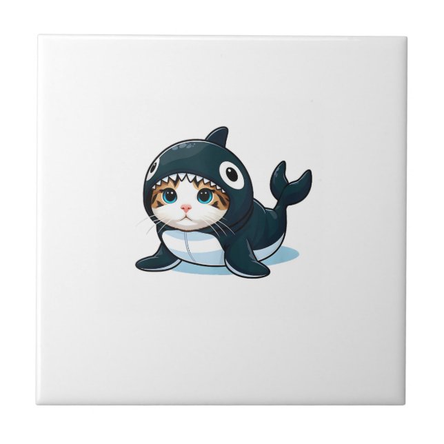 Cat in Orca Costume Tank Top Tile (Front)