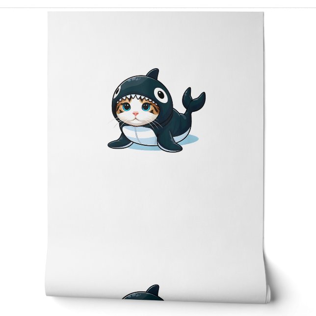 Cat in Orca Costume Tank Top Wallpaper (Unrolling)