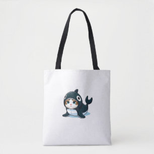 Cat in Orca Costume  Tote Bag