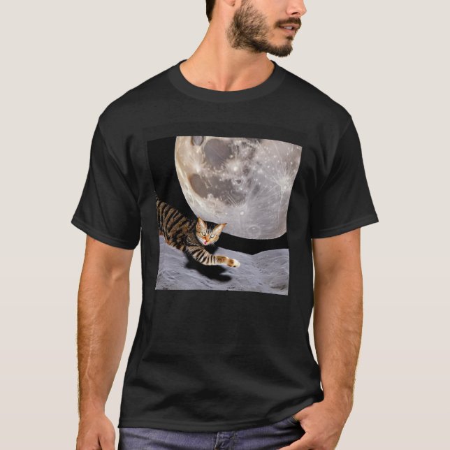 Cat In Outer Space  Cute Kitten Kitty Strange T-Shirt (Front)
