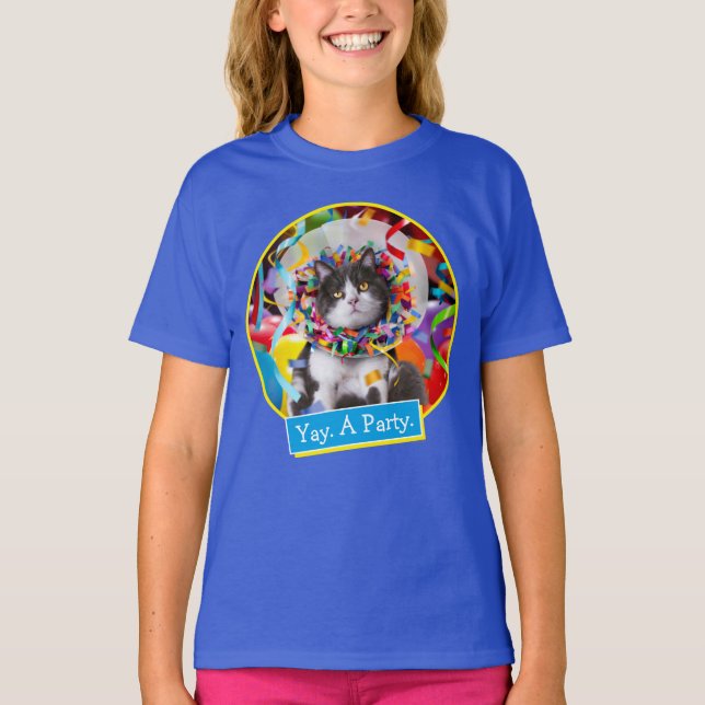 Cat In Party Cone T-Shirt (Front)