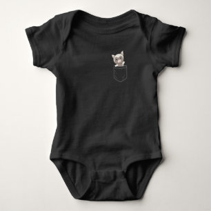 Cat In Pocket Cute Cats In Breast Pocket Baby Bodysuit