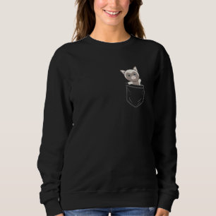 Cat In Pocket Cute Cats In Breast Pocket Sweatshirt