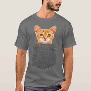 Cat in Pocket  for Kids Boy Girl Women Men Gift T-Shirt