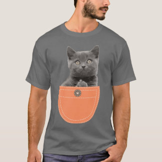 Cat In Pocket Giving The Finger T-Shirt
