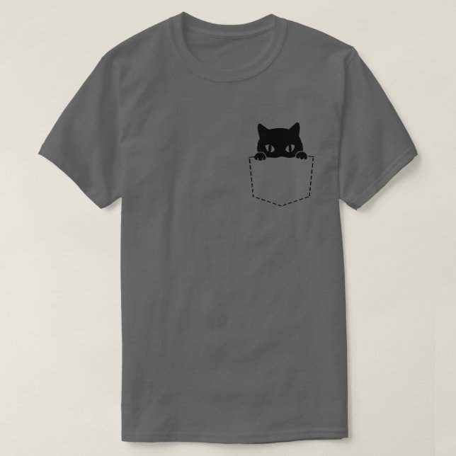 Cat In Pocket T-Shirt (Design Front)