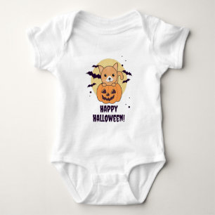 Cat In Pumpkin Sweet Cats Happy Halloween Baby Bodysuit