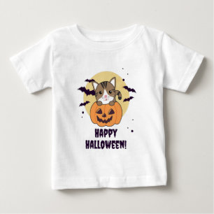 Cat In Pumpkin Sweet Cats Happy Halloween Baby T-Shirt