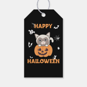 Cat In Pumpkin Sweet Cats Happy Halloween Gift Tag
