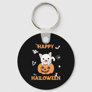 Cat In Pumpkin Sweet Cats Happy Halloween Key Ring