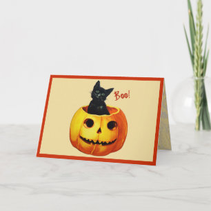 Cat in Pumpkin Thank You Card